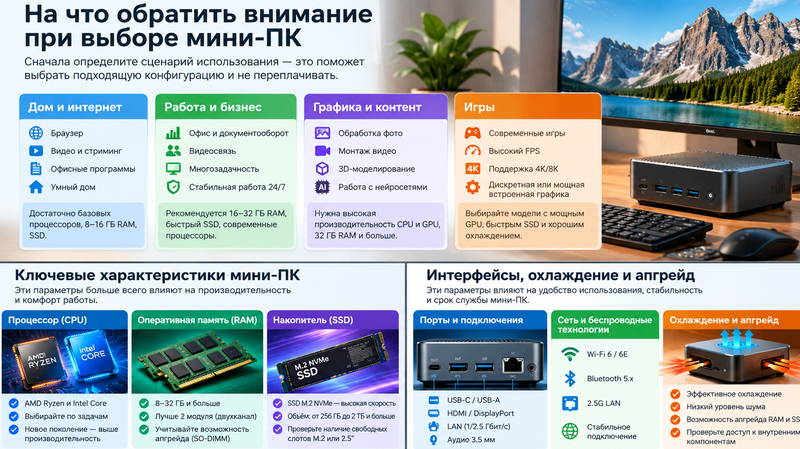 На что обратить внимание при выборе мини-ПК
